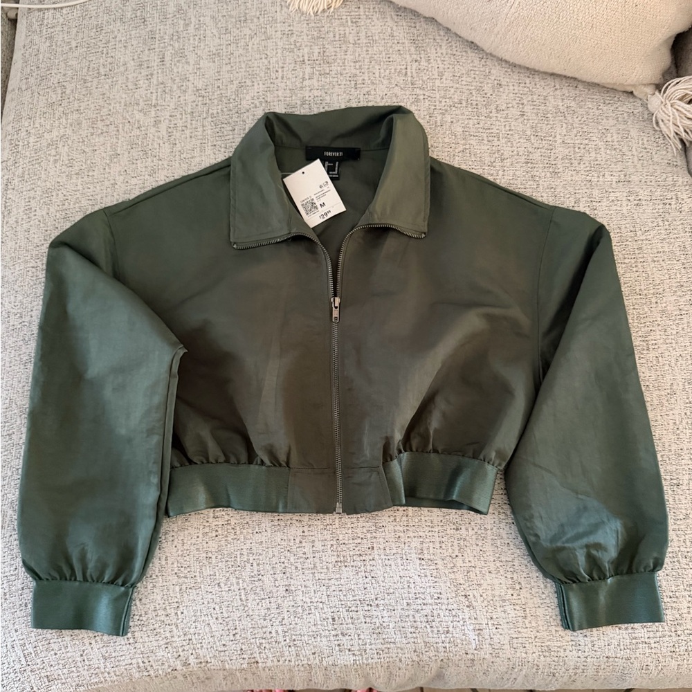 Forever 21 Olive Bomber Jacket